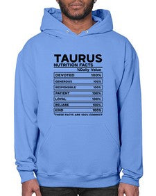 Taurus Nutrition Facts 490# - taurus- Hoodie