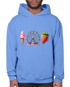 Watercolor Strawberry Fair 1693# - strawberry- Hoodie