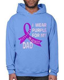 Womens I Wear Purple for My Dad Alzheimers Disease Awareness VNeck 221# - alzheimers- Hoodie