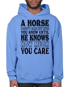 a horse doesnt care how much you know until - horse- Hoodie