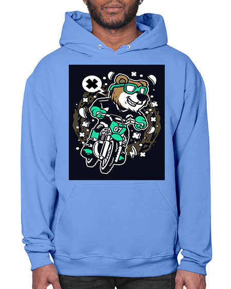 bear motocross rider 37# - bears - animals- Hoodie