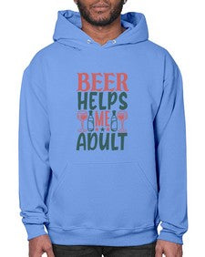 beer helps me adult 646# - beer- Hoodie