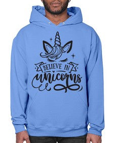 believe in unicorns black 55# - unicorn- Hoodie