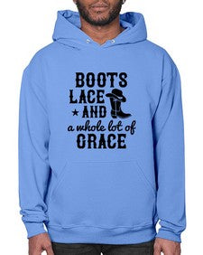 boots lace and a whole lot of grace 268# - western- Hoodie