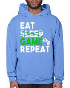 eat sleep game repeat 78# - video games- Hoodie
