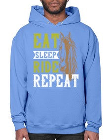 eat sleep ride repeat Style 7# - horse- Hoodie