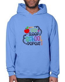 eat sleep school repeat 45# - general school- Hoodie