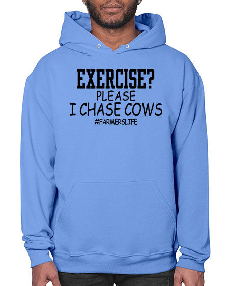 exercise please i chase cows - cow- Hoodie
