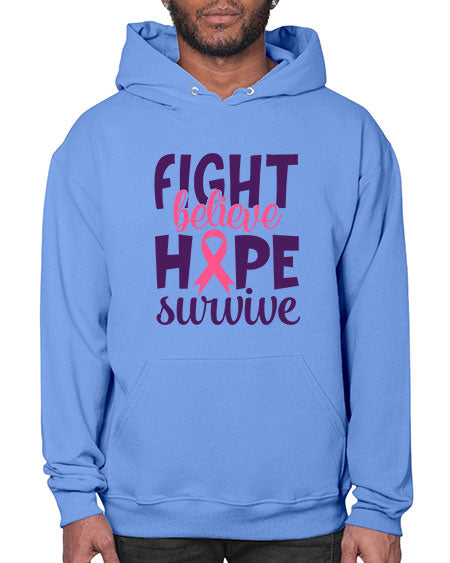 fight believe hope survive Style 13# - breast cancer- Hoodie