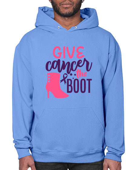 give cancer the boot Style 11# - breast cancer- Hoodie