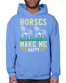 horses make me happy Style 40# - horse- Hoodie