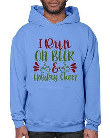 i run on beer holiday cheer 1160# - beer- Hoodie