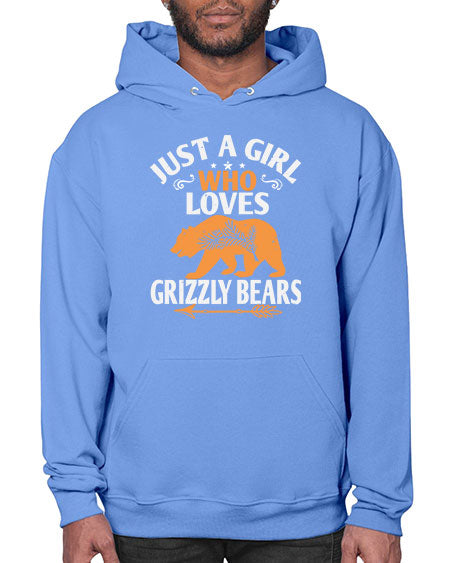 just a girl who loves grizzly bears 159# - bears - animals- Hoodie