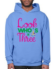 look whos three 266# - unicorn- Hoodie