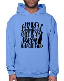 my idea of a balanced diet 1425# - beer- Hoodie