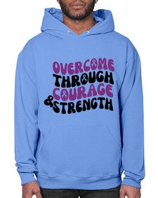 overcome through courage strength 204# - alzheimers- Hoodie