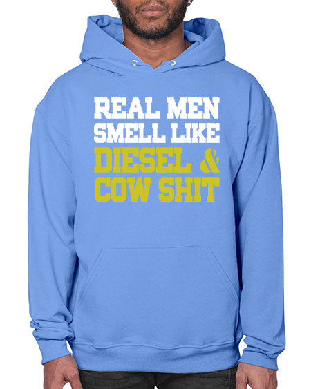 real men smell like diesel and cow poop - cow- Hoodie