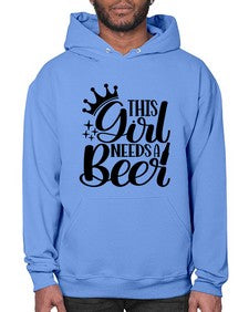this girl needs a beer 1643# - beer- Hoodie