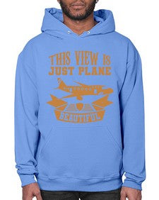 this view is just plane beautiful  44# - airplane- Hoodie
