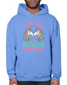 what card game do unicorns play uno 548# - unicorn- Hoodie