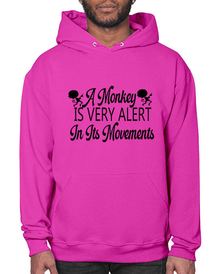 A monkey is very alert  - monkey- Hoodie
