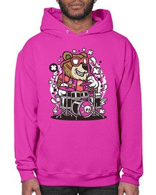 Bear drummer 14# - cartoon animals- Hoodie