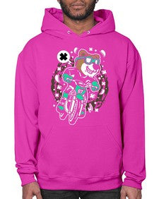 Bear motocross rider 15# - cartoon animals- Hoodie