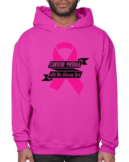 Cancer Messed with the Wrong Girl 30# - breast cancer- Hoodie