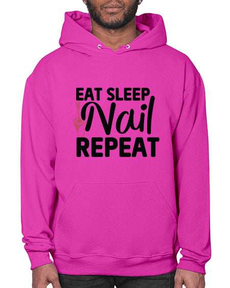 Eat Sleep Nail Repeat 736# - nail tech- Hoodie