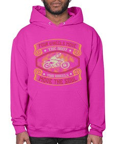 Four wheels move the body 20# - motorcycle- Hoodie