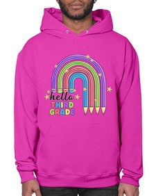 Hello third Grade Pencil Rainbow 347# - third grade- Hoodie