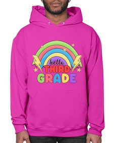 Hello third Grade Rainbow 348# - third grade- Hoodie