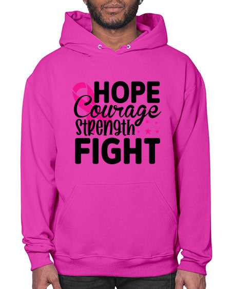 Hope Courage Strength Fight 21# - breast cancer- Hoodie