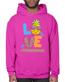 LOVE third Grade Summer Pineapple 527# - third grade- Hoodie