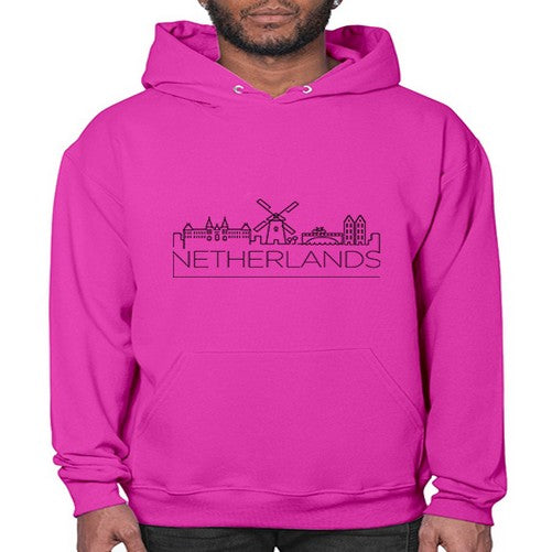 Netherlands Minimal Skyline 1432# - cities- Hoodie