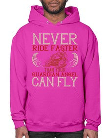 Never ride faster than your guardian angel can fly 51# - motorcycle- Hoodie