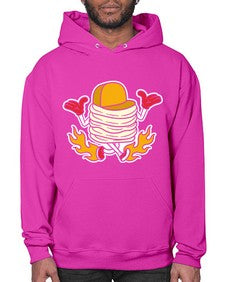 Pancake on fire 200# - cartoon food- Hoodie