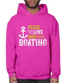 Peace Love and Boating 33# - boats- Hoodie