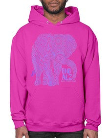 Purple Elephant Alzheimer Awareness 210# - alzheimers- Hoodie