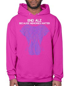 Purple Elephant Alzheimer Awareness 211# - alzheimers- Hoodie