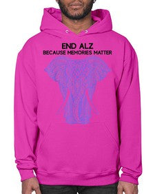 Purple Elephant Alzheimer Awareness 212# - alzheimers- Hoodie