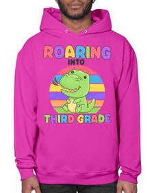 Roaring to third Grade Trex 773# - third grade- Hoodie