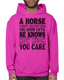 a horse doesnt care how much you know until - horse- Hoodie