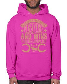 a horse gallop with his lungs perseveres with his heart - horse- Hoodie