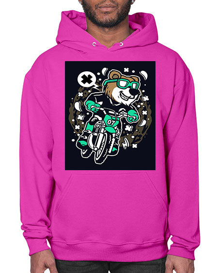 bear motocross rider 37# - bears - animals- Hoodie
