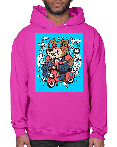 bear scooterist 41# - bears - animals- Hoodie