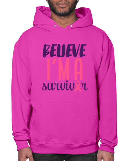 believe im a survivor Style 16# - breast cancer- Hoodie