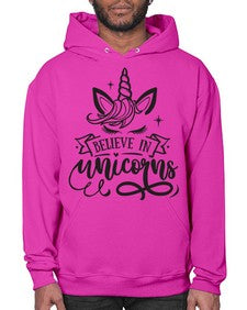 believe in unicorns black 55# - unicorn- Hoodie