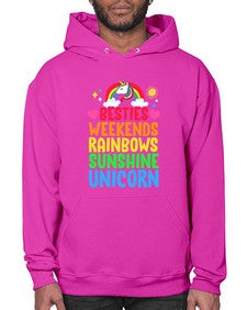 besties weekends rainbows sunshine unicorn 58# - unicorn- Hoodie