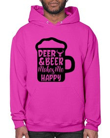 deer and beer makes me happy 900# - beer- Hoodie